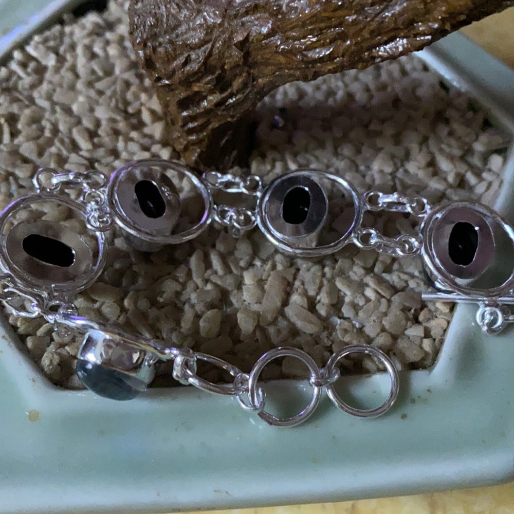 Vintage 925 Australian tribal opal bracelet - Picture 4 of 8
